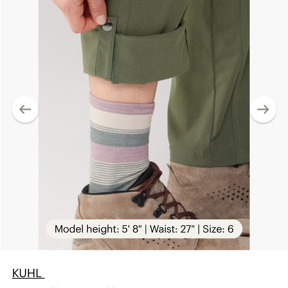 REI NWT Kühl Women’s Freeflex Roll-Up Hiking Pants- Dark Moss - Picture 5 of 9